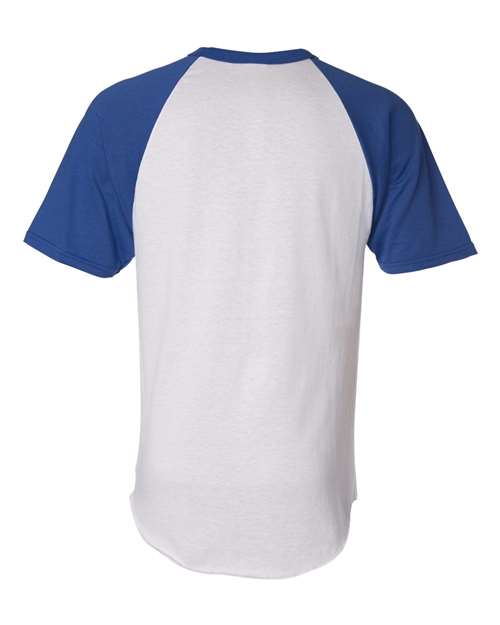 Unisex Raglan Baseball Jersey - White/ Royal