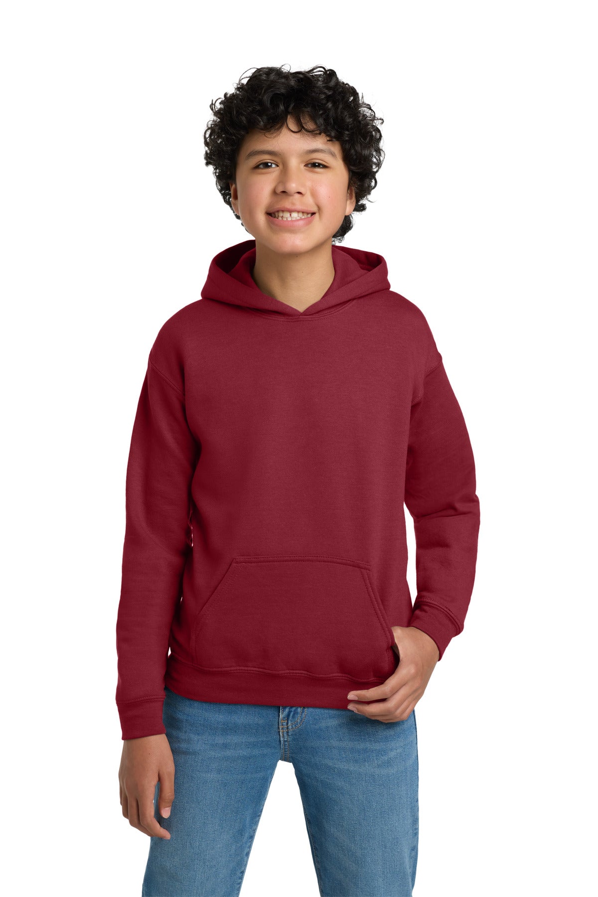Gildan - Youth Heavy Blend Hooded Sweatshirt - Cardinal Red