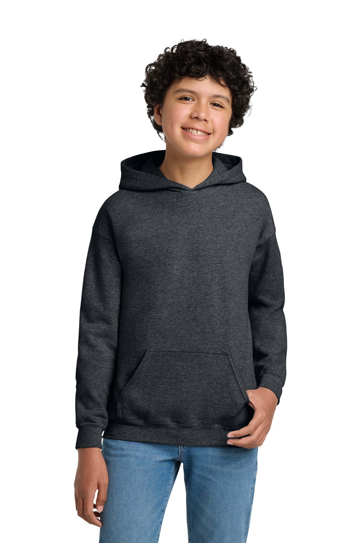 Gildan - Youth Heavy Blend Hooded Sweatshirt - Dark Heather