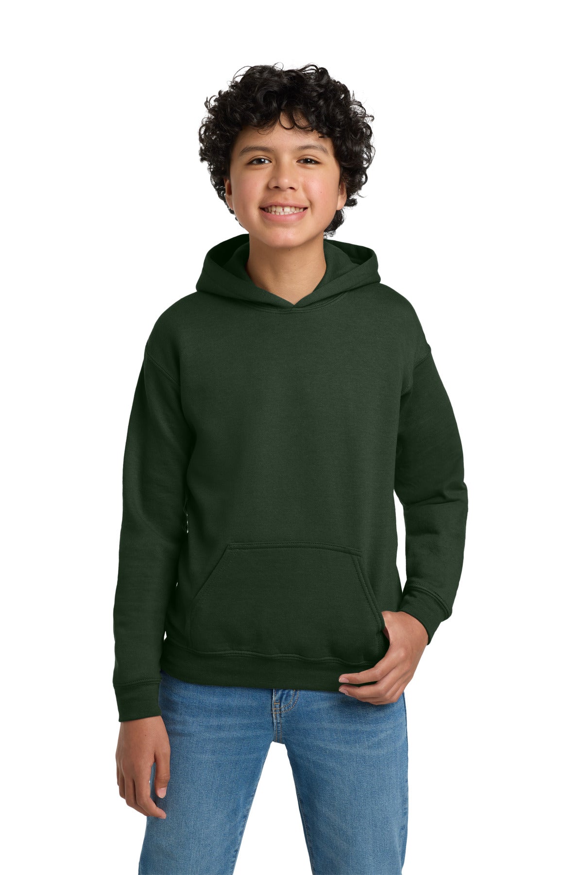 Gildan - Youth Heavy Blend Hooded Sweatshirt - Forest Green