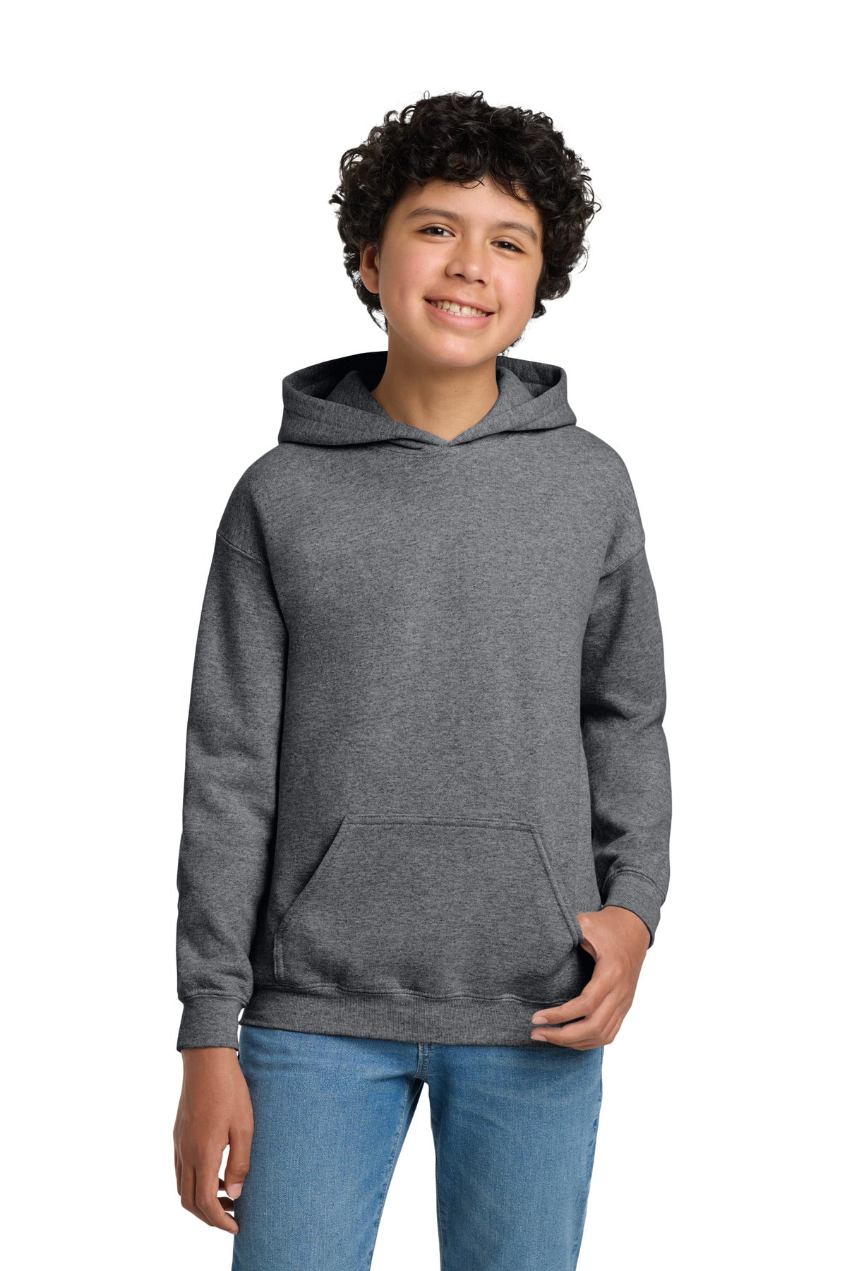 Gildan - Youth Heavy Blend Hooded Sweatshirt - Graphite Heather