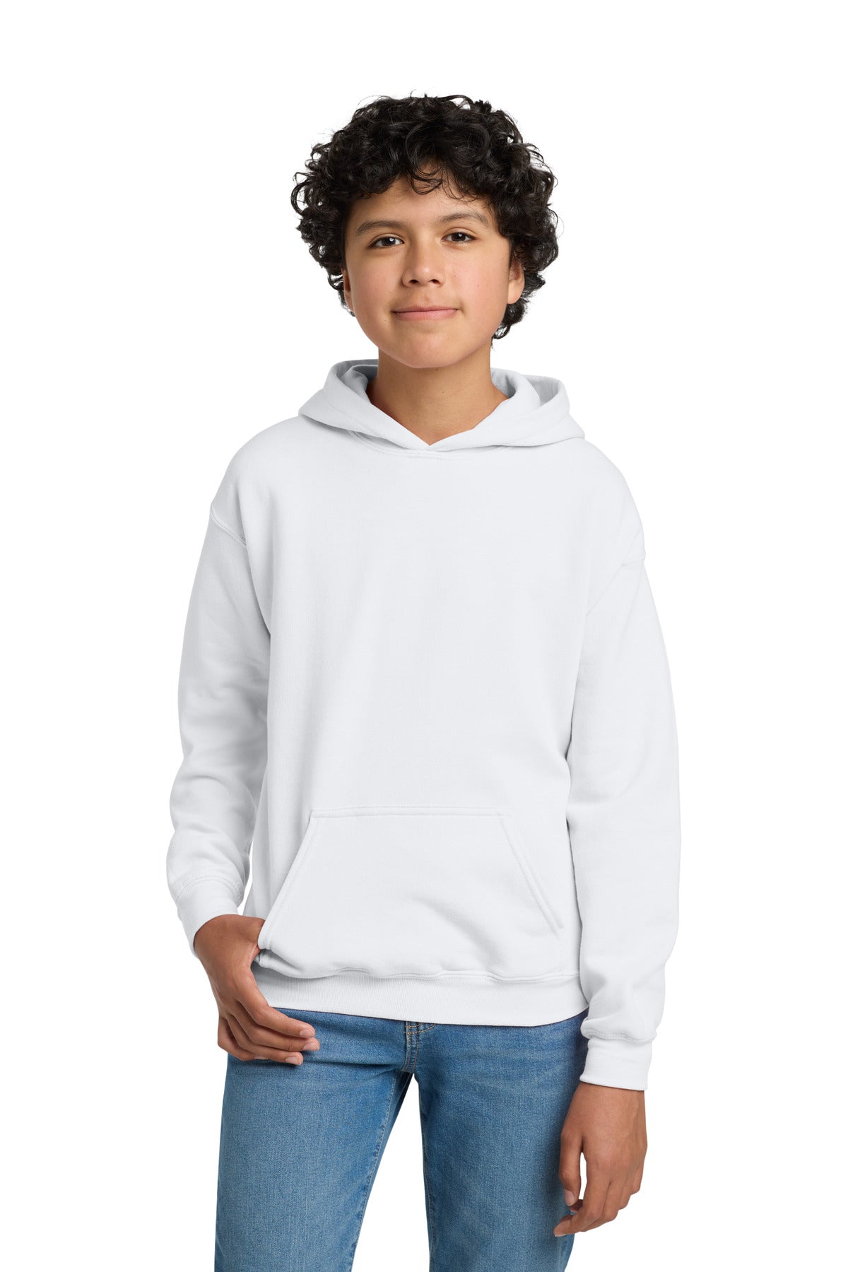 Gildan - Youth Heavy Blend Hooded Sweatshirt - White