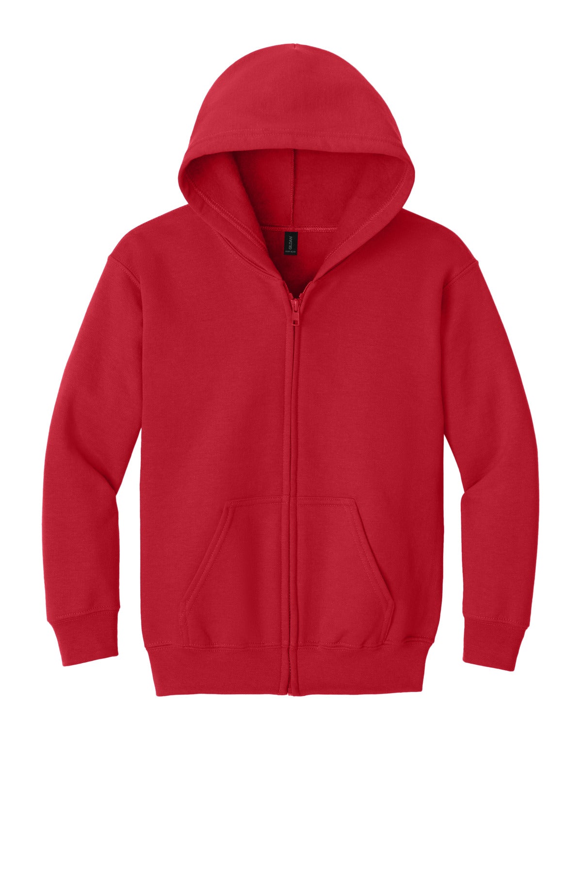 Gildan Youth Heavy Blend Full-Zip Hooded Sweatshirt - Red