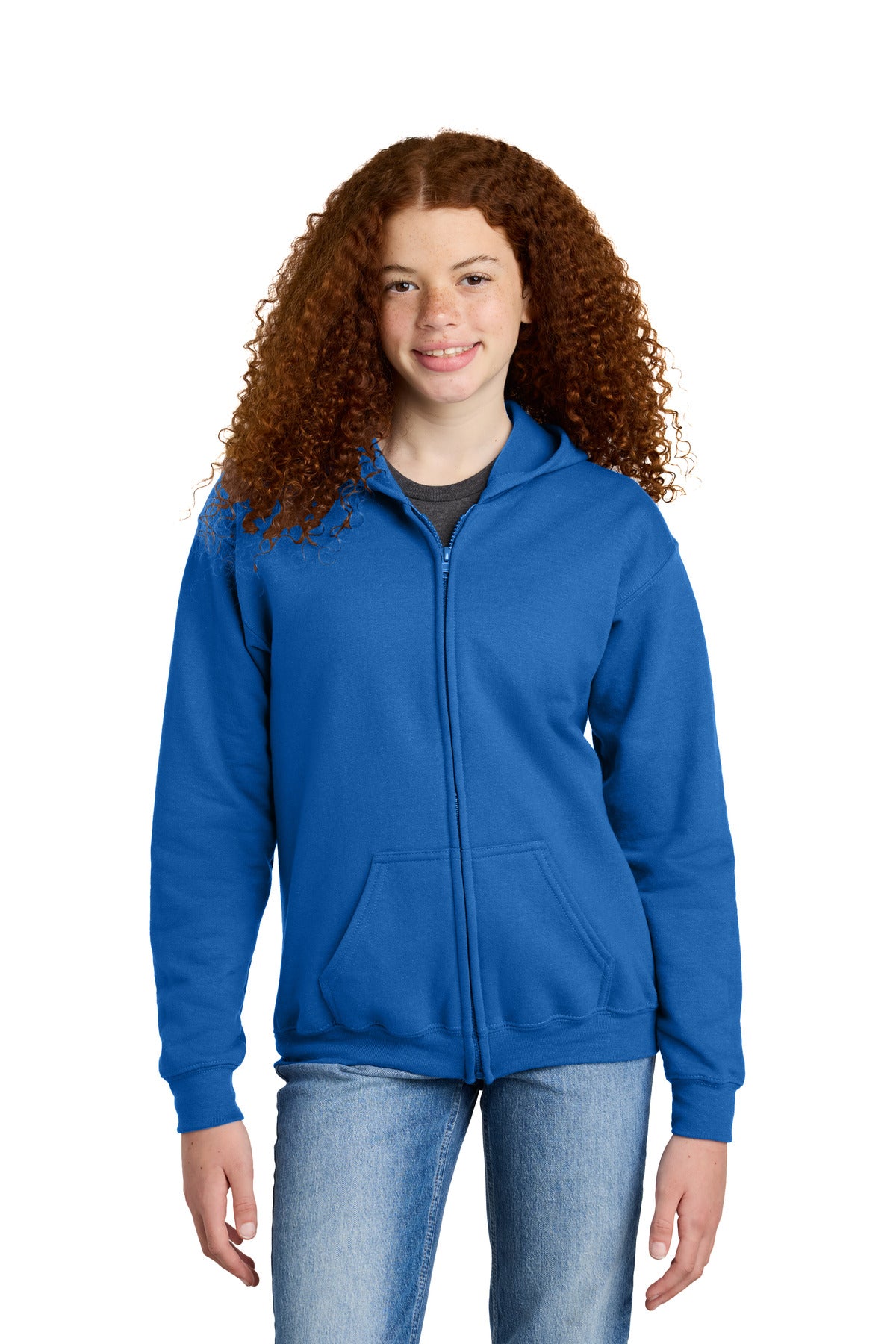 Gildan Youth Heavy Blend Full-Zip Hooded Sweatshirt - Royal