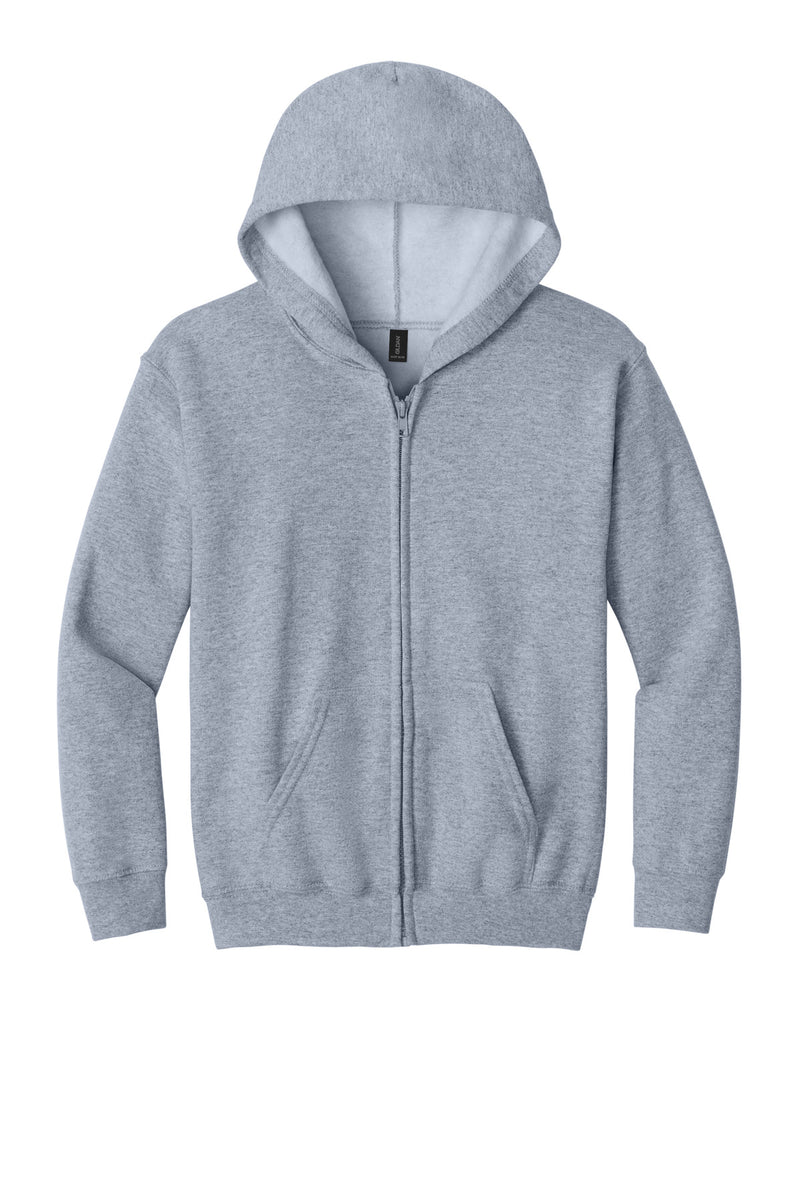 Gildan Youth Heavy Blend Full-Zip Hooded Sweatshirt - Sport Grey