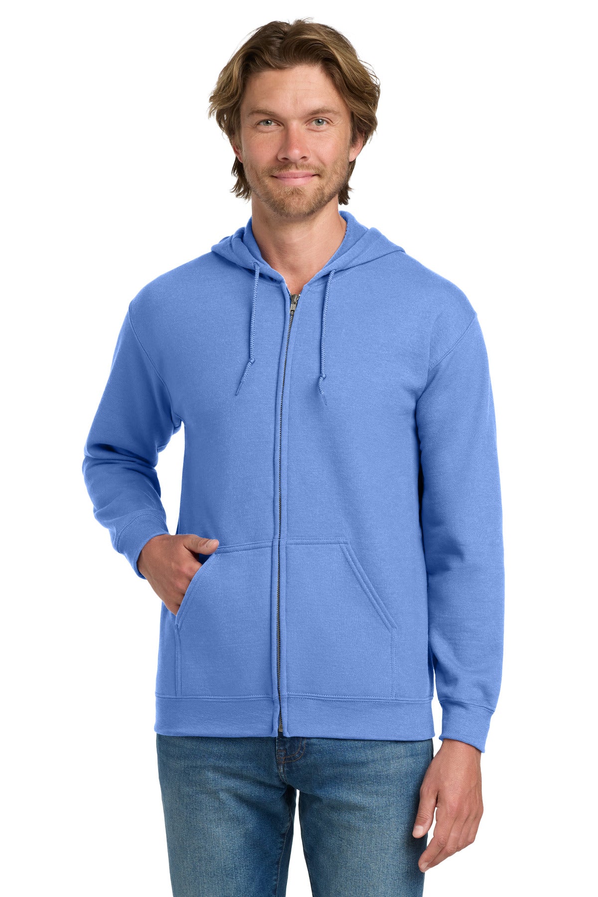 Gildan - Heavy Blend Full-Zip Hooded Sweatshirt - Carolina Blue