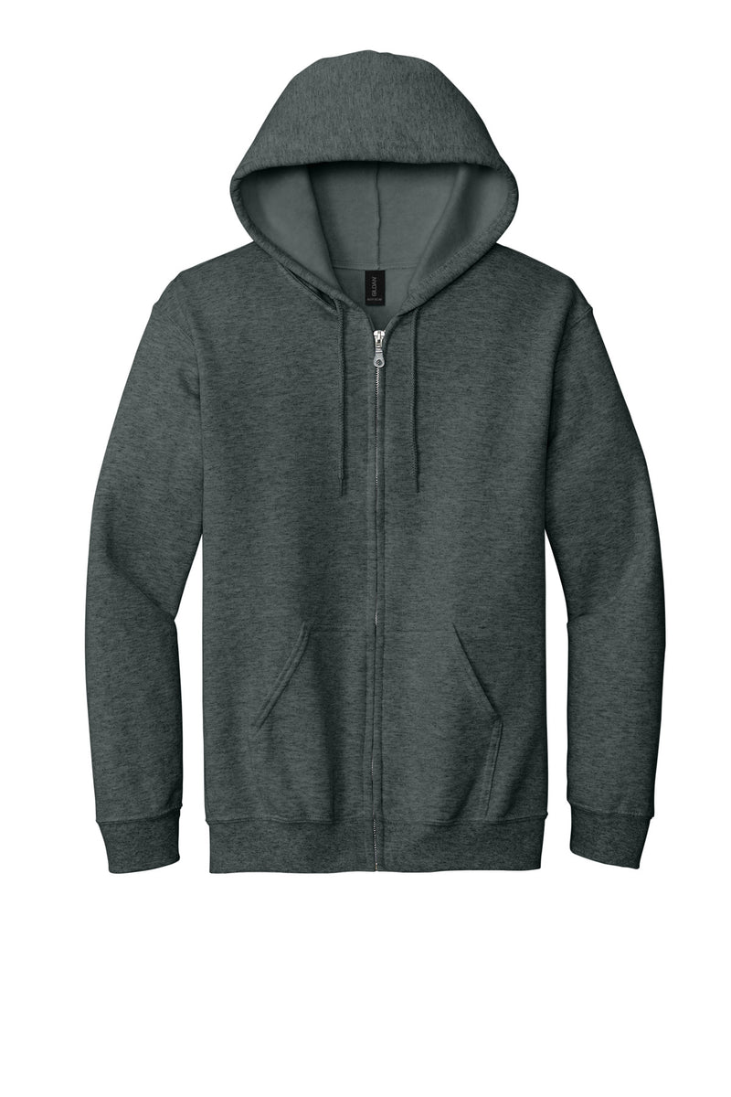 Gildan - Heavy Blend Full-Zip Hooded Sweatshirt - Dark Heather Grey