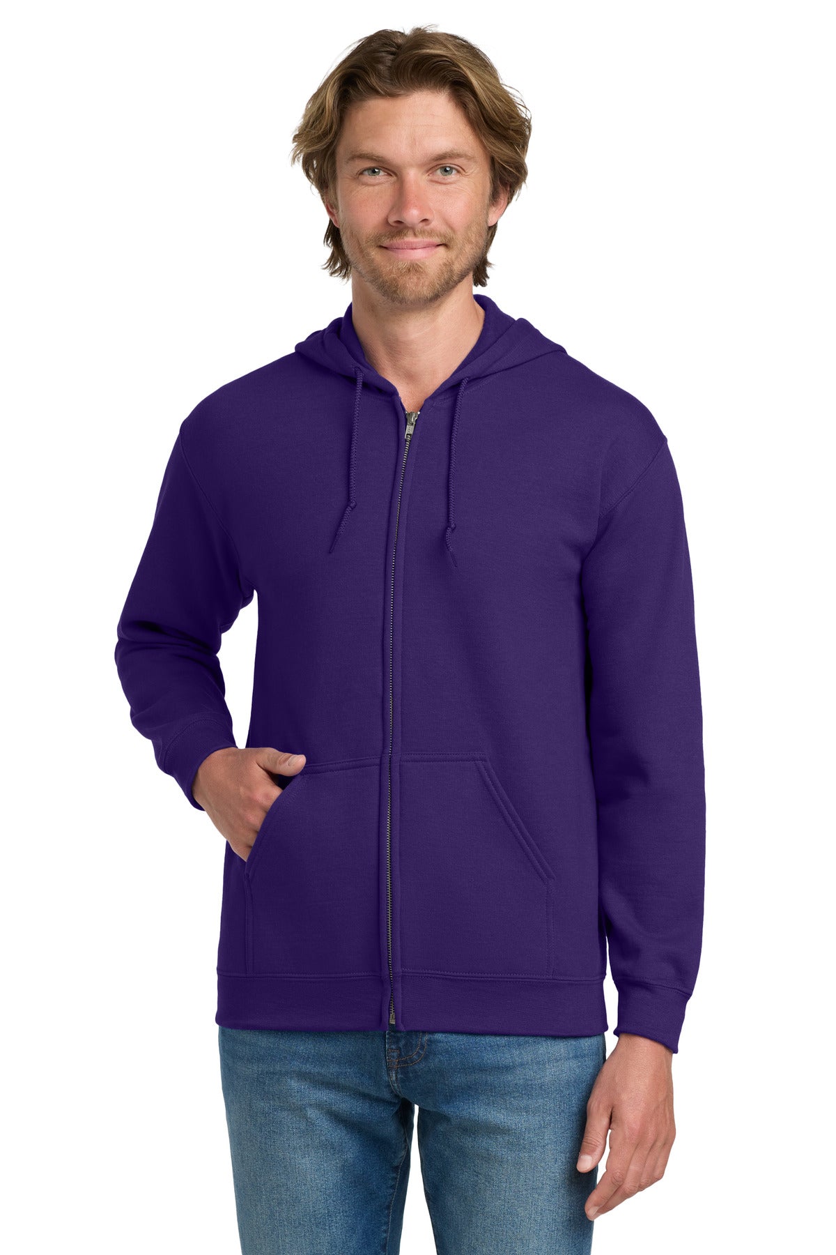 Gildan - Heavy Blend Full-Zip Hooded Sweatshirt - Purple