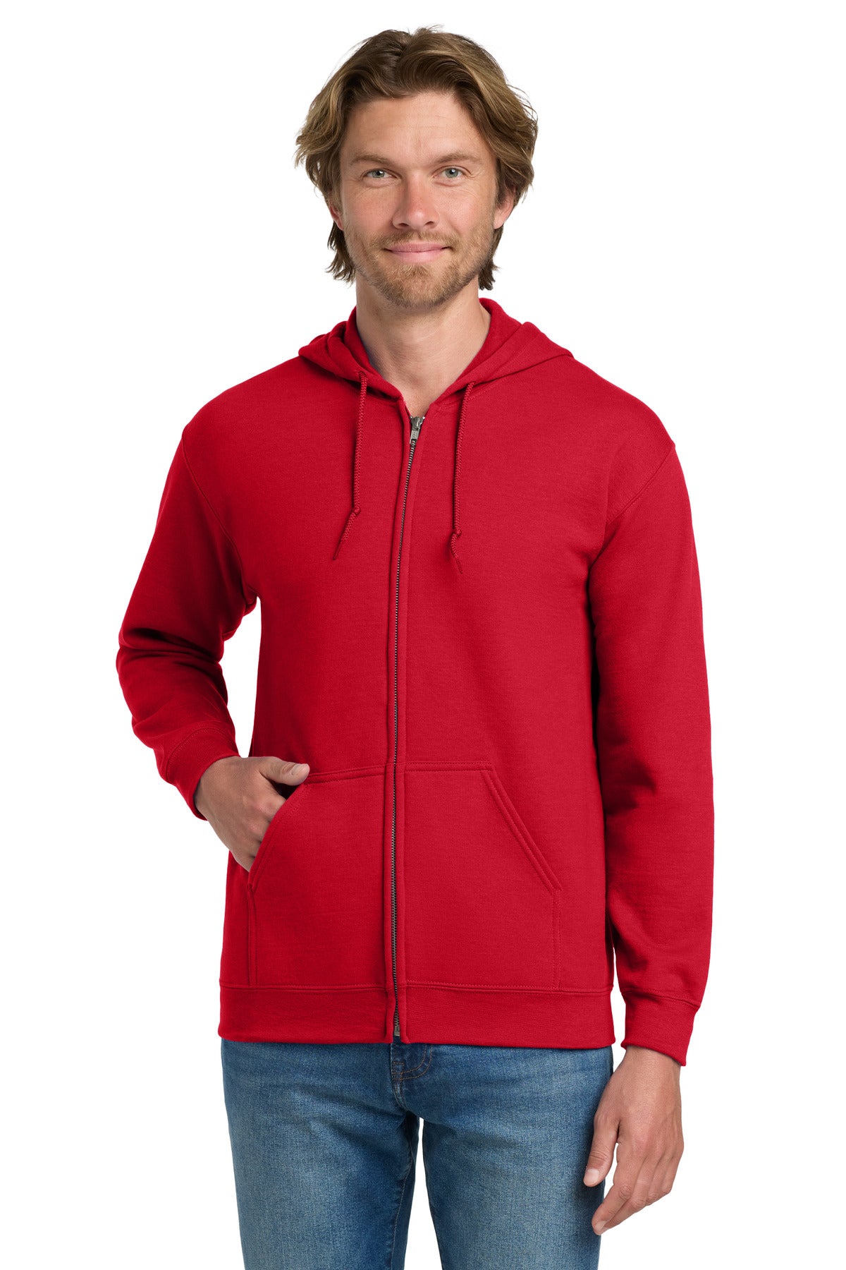 Gildan - Heavy Blend Full-Zip Hooded Sweatshirt - Red