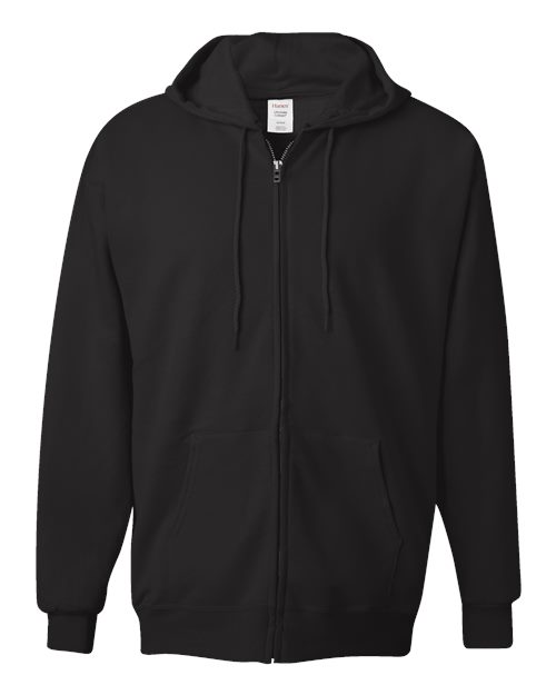 Unisex Ultimate Cotton® Full-Zip Hooded Sweatshirt - Black