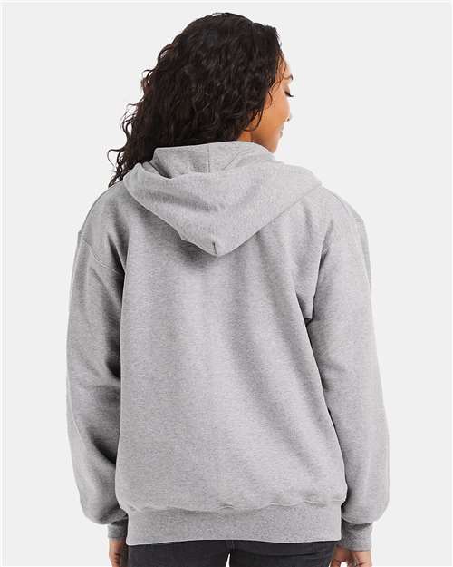 Unisex Ultimate Cotton® Full-Zip Hooded Sweatshirt - Light Steel