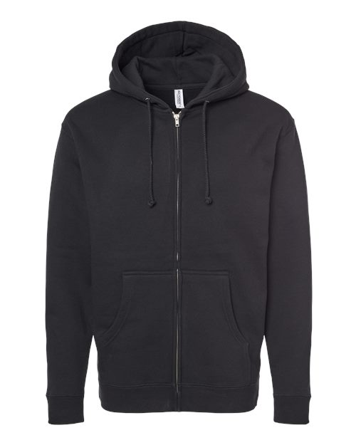 Unisex Heavyweight Full-Zip Hooded Sweatshirt - Black
