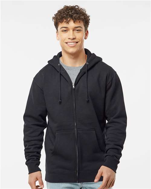 Unisex Heavyweight Full-Zip Hooded Sweatshirt - Black