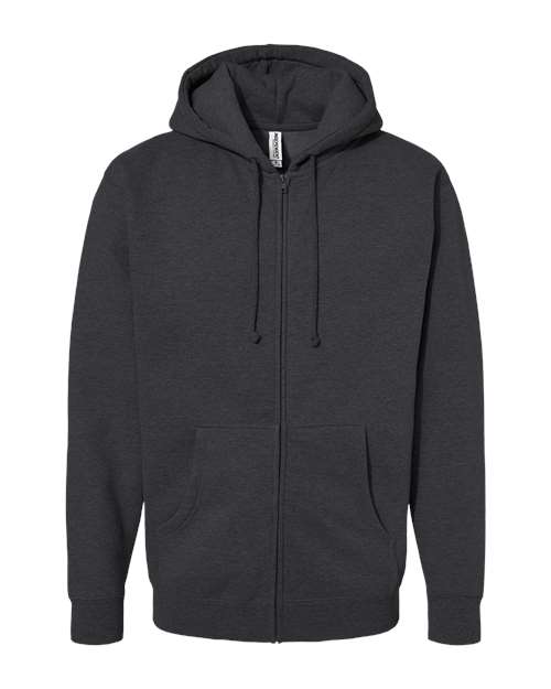 Unisex Heavyweight Full-Zip Hooded Sweatshirt - Charcoal Heather