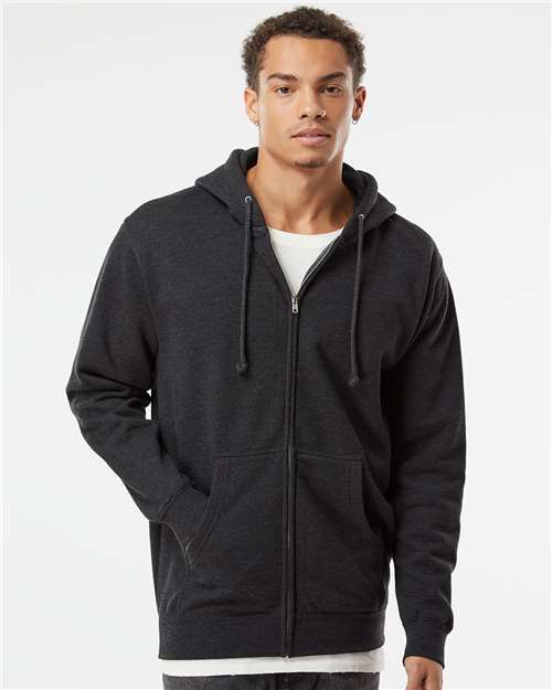 Unisex Heavyweight Full-Zip Hooded Sweatshirt - Charcoal Heather