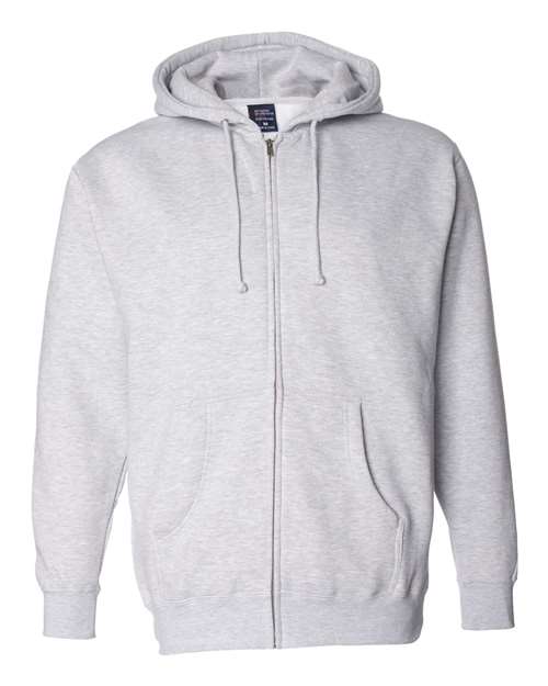 Unisex Heavyweight Full-Zip Hooded Sweatshirt - Grey Heather