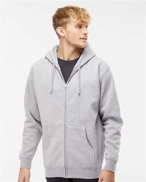 Unisex Heavyweight Full-Zip Hooded Sweatshirt - Grey Heather