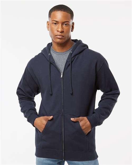 Unisex Heavyweight Full-Zip Hooded Sweatshirt - Navy