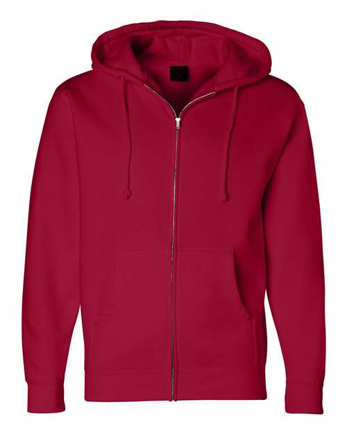 Unisex Heavyweight Full-Zip Hooded Sweatshirt - Red