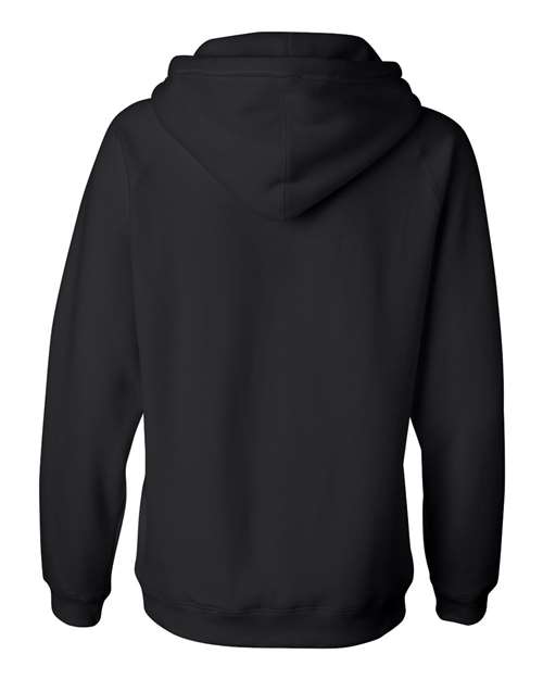Women's Sueded V-Neck Hooded Sweatshirt - Black