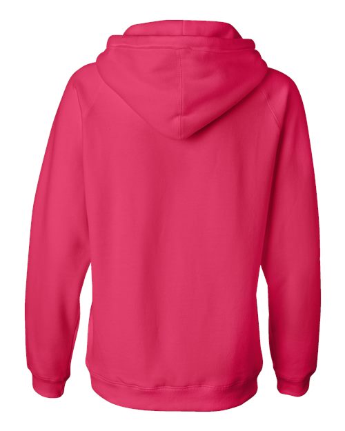 Women's Sueded V-Neck Hooded Sweatshirt - Wildberry