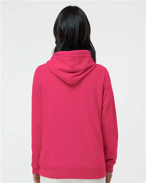 Women's Sueded V-Neck Hooded Sweatshirt - Wildberry
