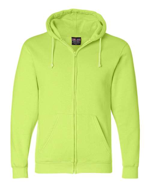Unisex USA-Made Full-Zip Hooded Sweatshirt - Lime Green
