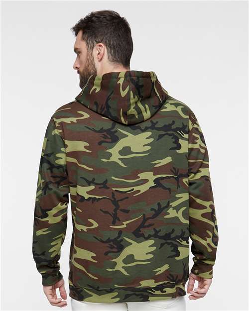 Unisex Camo Fleece Hoodie Sweatshirt - Green Woodland