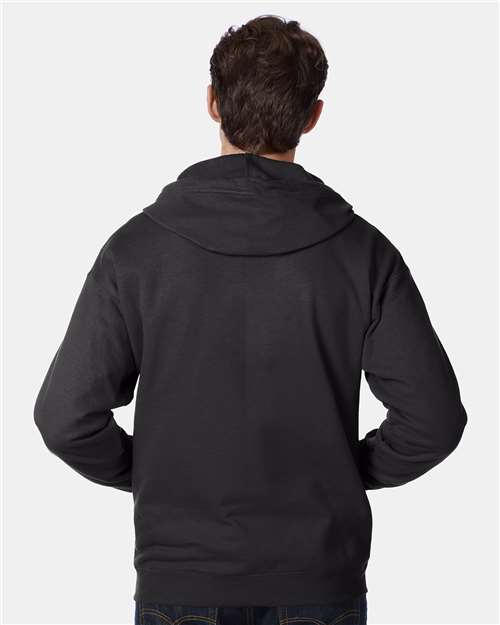 Unisex EcoSmart® Full-Zip Hooded Sweatshirt - Black