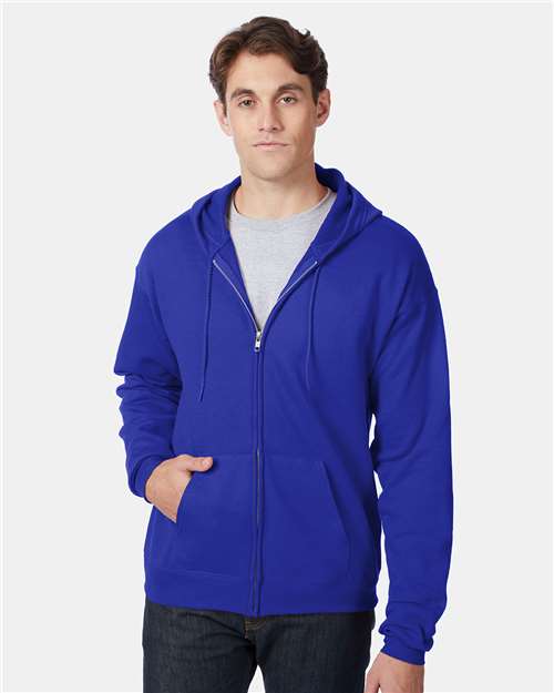 Unisex EcoSmart® Full-Zip Hooded Sweatshirt - Deep Royal