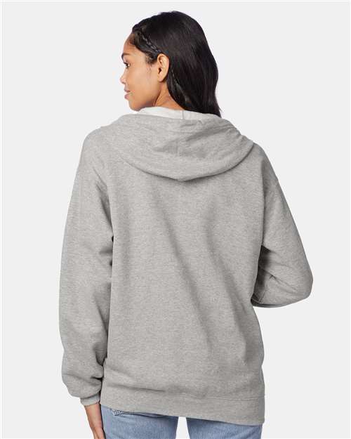Unisex EcoSmart® Full-Zip Hooded Sweatshirt - Light Steel