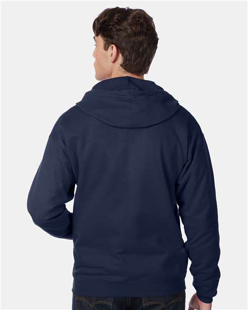 Unisex EcoSmart® Full-Zip Hooded Sweatshirt - Navy