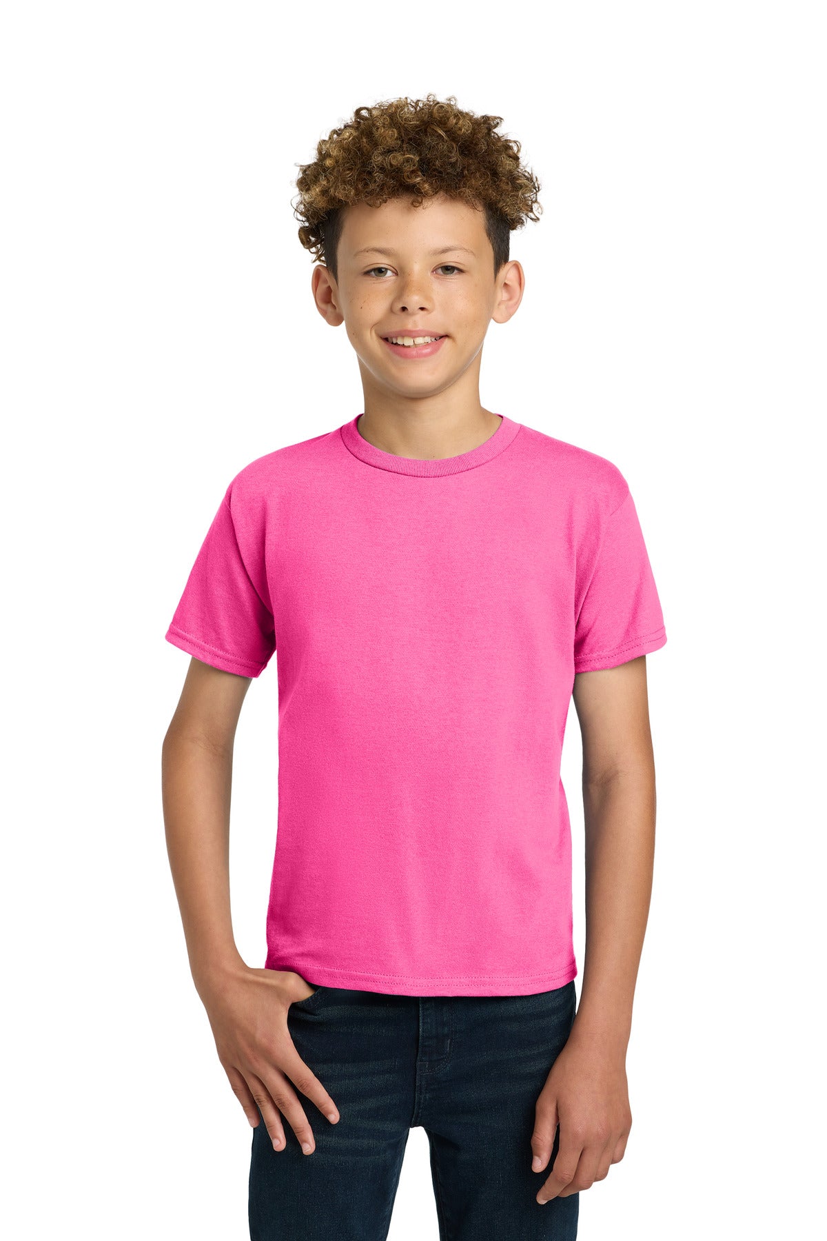 Gildan - Youth Ultra Cotton100% US Cotton T-Shirt - Safety Pink