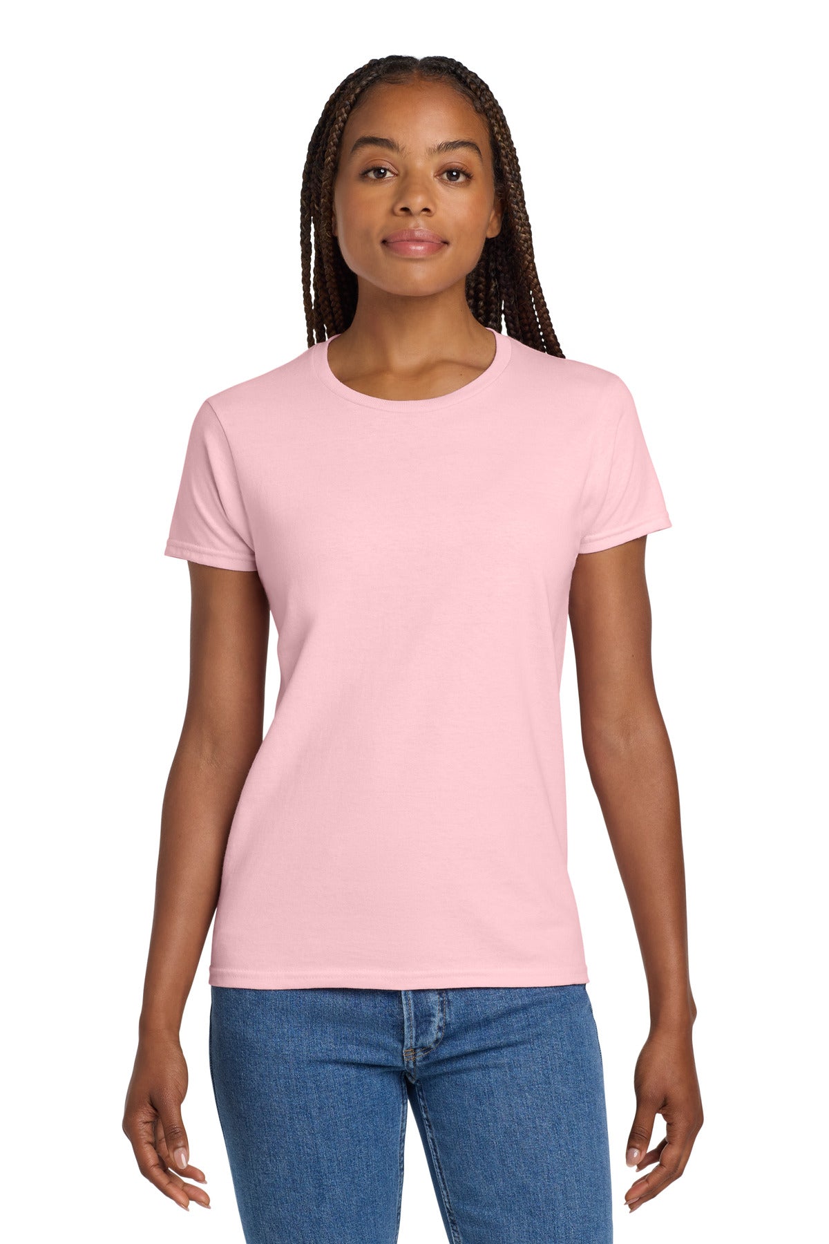 Gildan Women's Ultra Cotton 100% US Cotton T-Shirt. - Light Pink