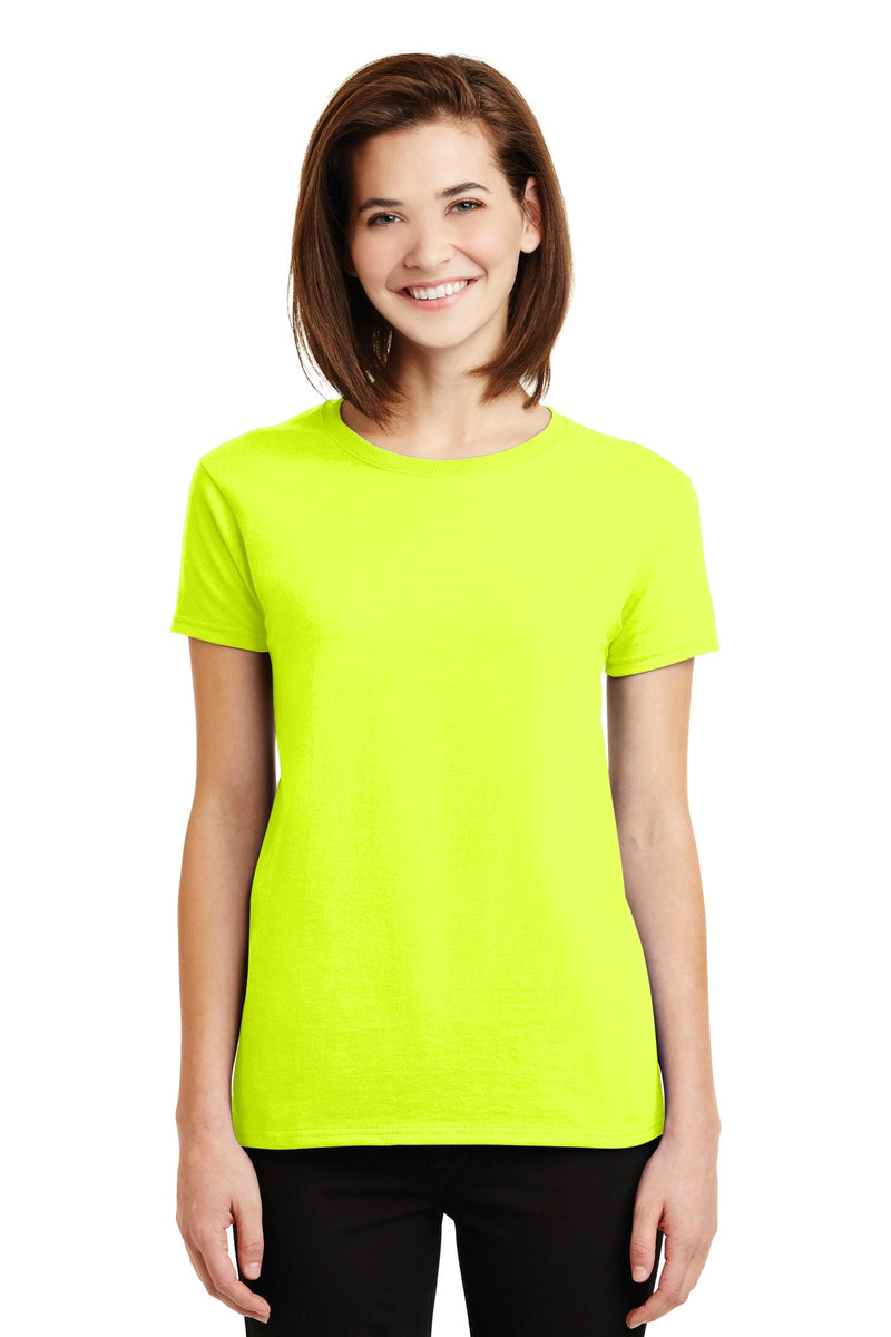 Gildan Women's Ultra Cotton 100% US Cotton T-Shirt. - Safety Green