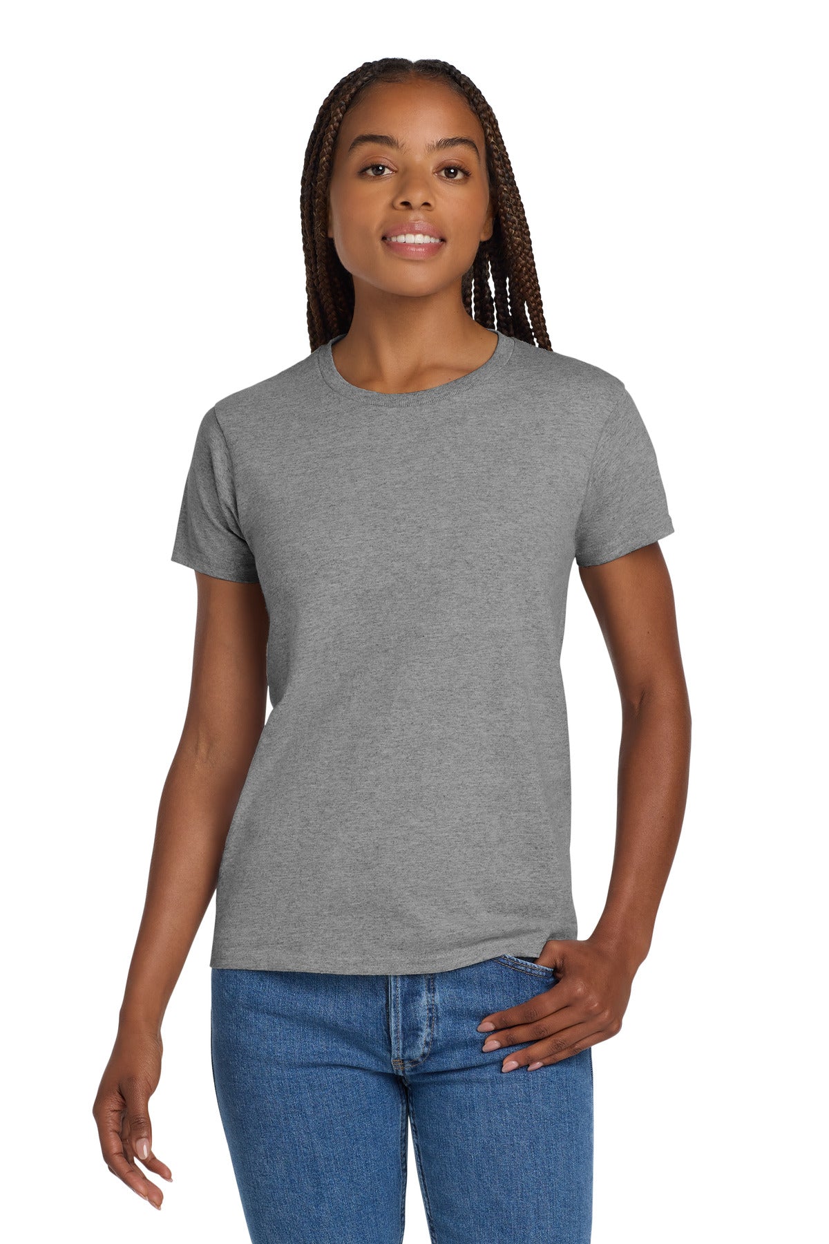 Gildan Women's Ultra Cotton 100% US Cotton T-Shirt. - Sport Grey