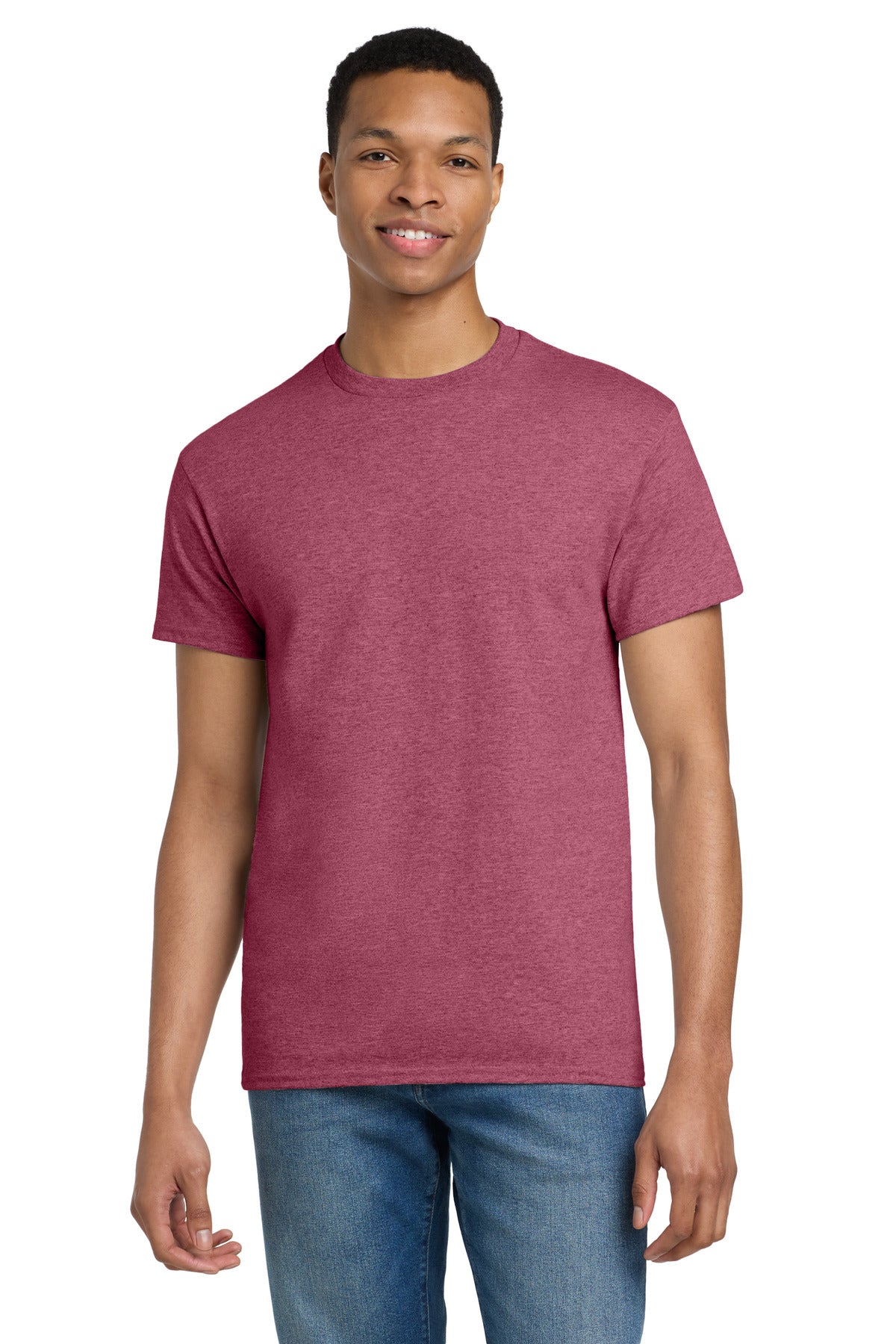 Gildan - Ultra Cotton 100% US Cotton T-Shirt - Heathered Cardinal