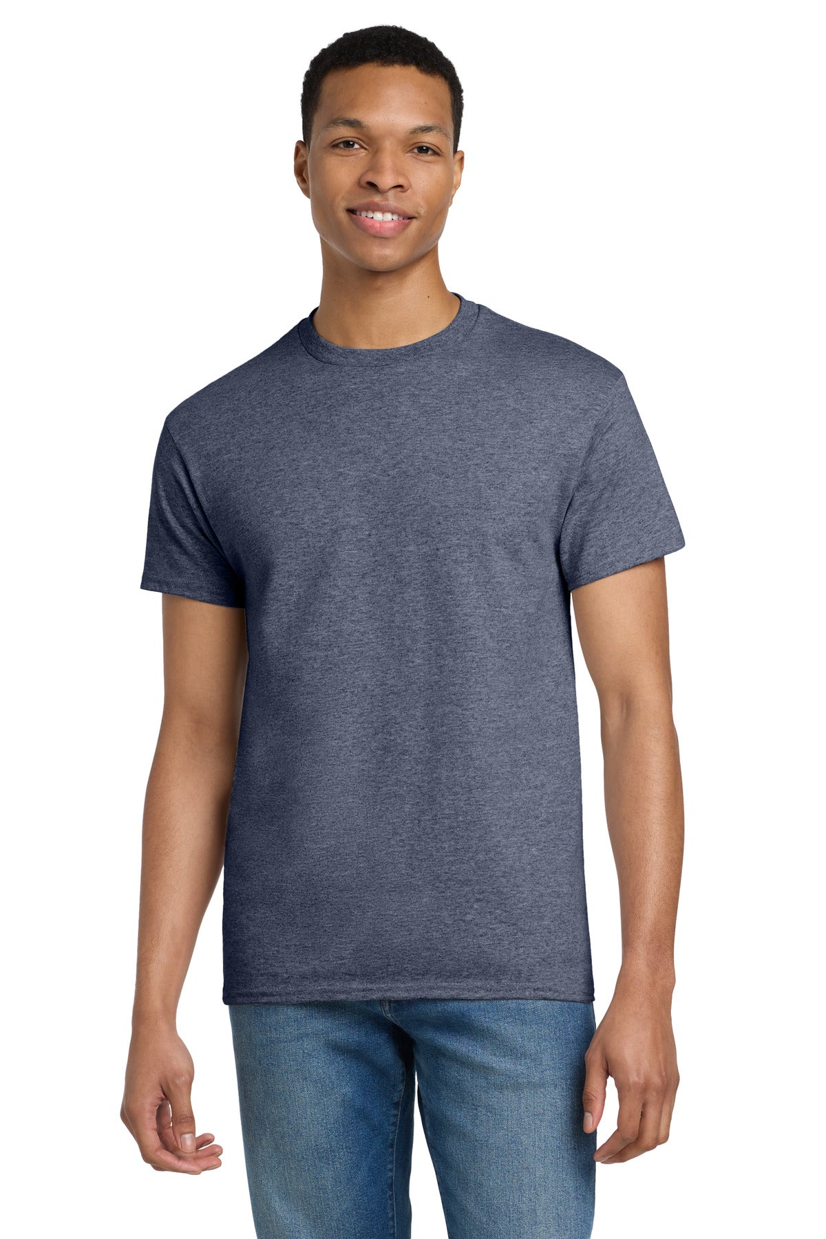 Gildan - Ultra Cotton 100% US Cotton T-Shirt - Heathered Navy