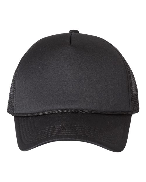 Foam Mesh-Back Trucker Cap - Black/ Black