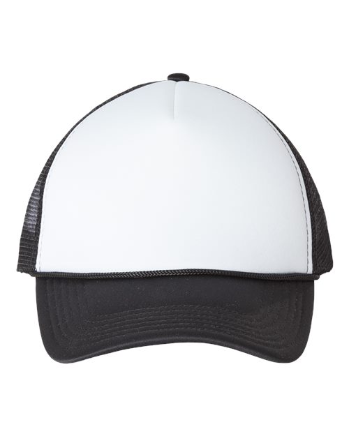 Foam Mesh-Back Trucker Cap - White/ Black