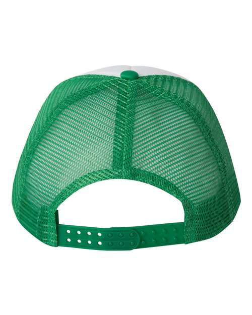 Foam Mesh-Back Trucker Cap - White/ Kelly
