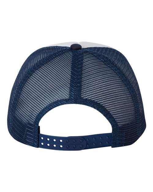 Foam Mesh-Back Trucker Cap - White/ Navy
