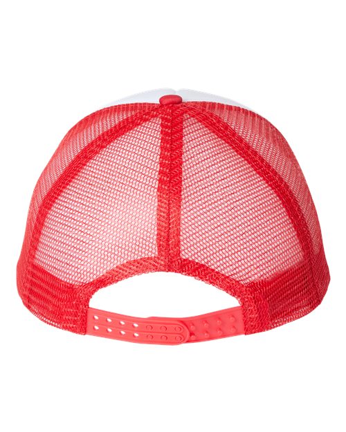 Foam Mesh-Back Trucker Cap - White/ Red