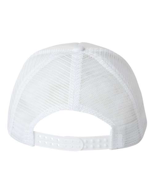 Foam Mesh-Back Trucker Cap - White/ White