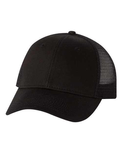 Mesh-Back Twill Trucker Cap - Black