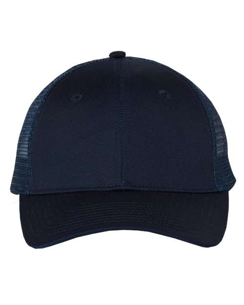 Mesh-Back Twill Trucker Cap - Navy