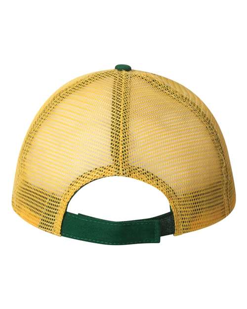 Bio-Washed Trucker Cap - Dark Green/ Gold
