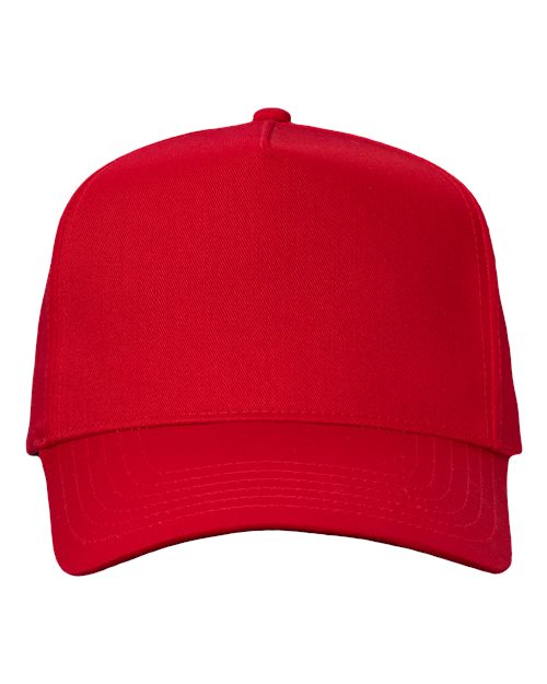 Five-Panel Twill Cap - Red