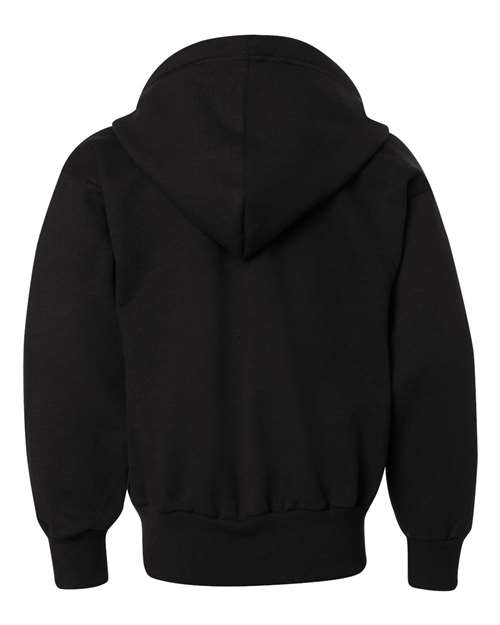 Youth EcoSmart® Full-Zip Hooded Sweatshirt - Black