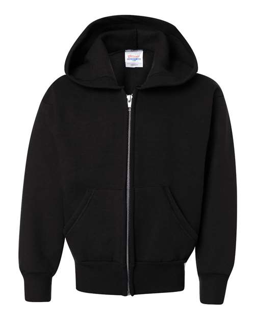 Youth EcoSmart® Full-Zip Hooded Sweatshirt - Black